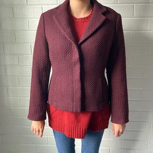 Brooks Brothers 346 Maroon Women's Wool Blazer Size 10P